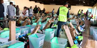 Election materials at Ol Kalou Senior School