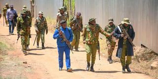 Police officers patrol sections of Ol Kalou 