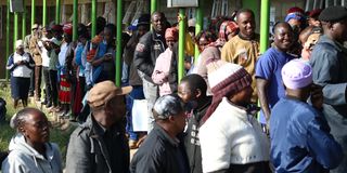 Voters queue to vote in ol kalou by-election