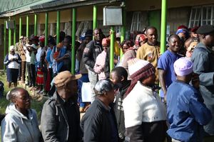 Voters queue to vote in ol kalou by-election