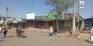Deserted streets of Ol Kalou town. 