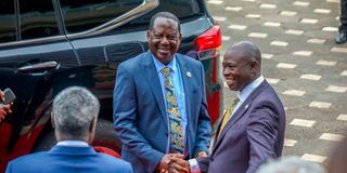 Opposition leader Raila Odinga and Deputy President Rigathi Gachagua