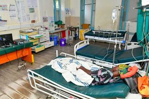 patient lies unattended in the emergency unit at Kisumu County Referral Hospital 