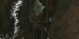 Satellite Image of Lake Baringo and Lake Bogoria