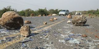 A bodaboda rider on Homa Bay-Mbita Road a day after Linda Mwananchi rally