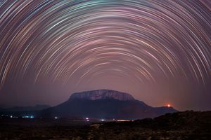 The Samburu night sky with Mt Ololokwe in the background.