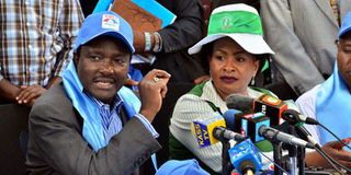 Wiper leader Kalonzo Musyoka and Machakos Governor Wavinya Ndeti.