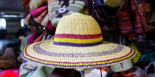 A handwoven hat