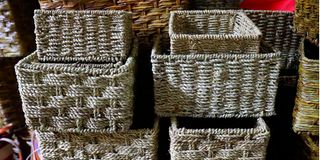 Handwoven storage baskets