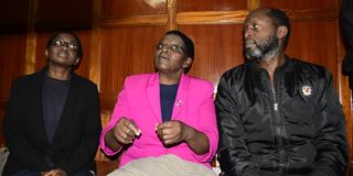 victoria mutiso Lawyer Angela Mulwa, her brother Chris Mulwa and mother Rose Mbithe Mulwa in court