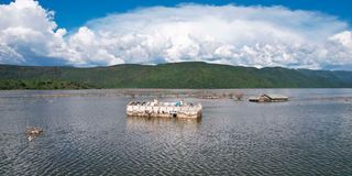 Lake Bogoria submerged buildings