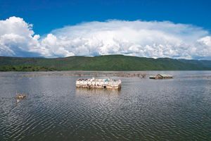 Lake Bogoria submerged buildings