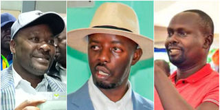 Imran Okoth, Raila Junior and Kibra MP Peter Orero.