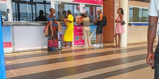 Stranded passengers at the Kisumu International Airport 