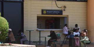 Stranded passengers at Eldoret International Airport