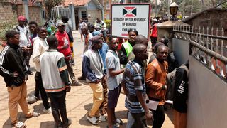 Burundians outside the Embassy of Burundi Chancery in Nairobi. 