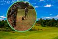 An ariel view of the Muthaiga Golf Club course. Inset are KFS officers on a section of the club's course.