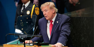 US President Donald Trump addresses the 81st United Nations General Assembly at UN headquarters in New York