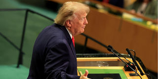 US President Donald Trump addresses the 81st United Nations General Assembly at UN headquarters in New York