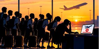 Airport sunset