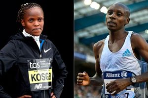 Brigid Kosgei and Sabastian Sawe