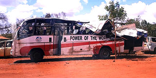 Bus wreckage