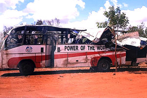 Bus wreckage